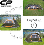 CAMPROS CP Tent 8 Person Camping Tents, Waterproof Windproof Family Tent with Top Rainfly, Large Mesh Windows, Double Layer, Easy Set Up, Portable with Carry Bag, for All Seasons