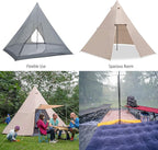 KAZOO Family Camping Tent Large Waterproof Tipi Tents 8 Person Room Teepee Tent Instant Setup Double Layer