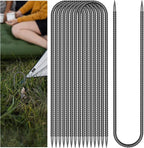 30 Pieces Trampoline Stakes Anchors High Wind Heavy Duty,U Shaped Garden Hooks Stakes for Ground,Trampoline Tie Downs Anchor Kit,Bounce Horseshoe House Stake,Rebar Camping Tent Stakes,12 Inch Long