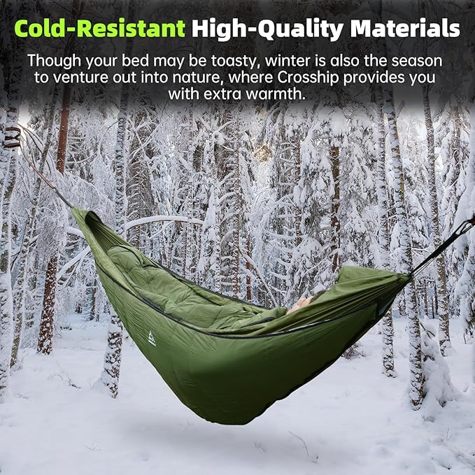 Hammock Underquilt for Camping Hammock, Full Length Camping Quilt for Lightweight Soft Warm 3-4 Seasons 41-68°F, Great for Hiking Backpacking Traveling Beach (Hold Up to 500lbs)