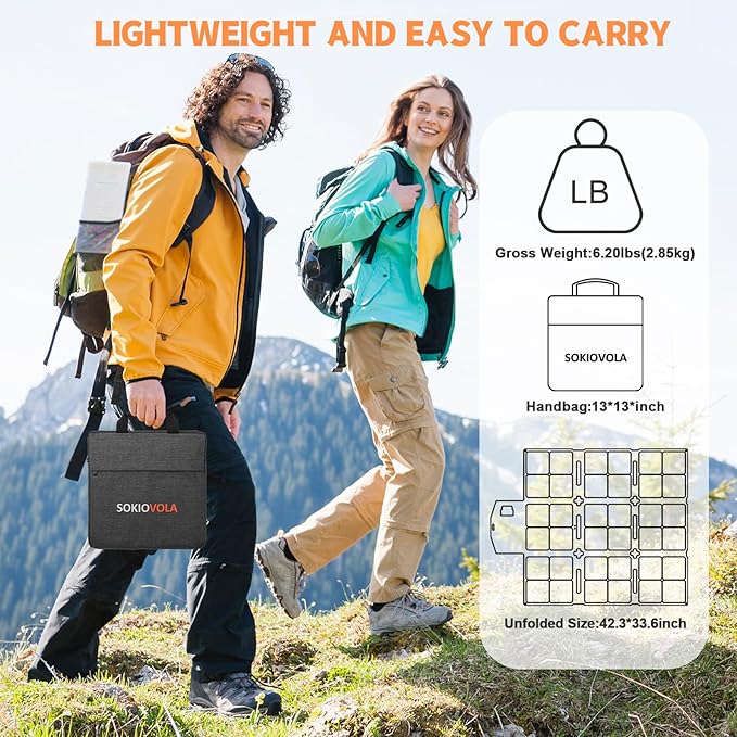 120W Foldable Solar Panel with MC-4 Connector Portable Solar Panel for Camping Folding Solar Panel Charger for Portable Power Station Laptops RV