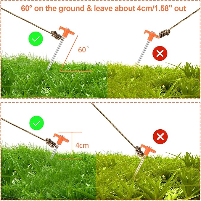 APACALI 40 PCS Metal Tent Stakes Heavy Duty, 10 Inch Yard Stakes Non-Rust Metal Tent Pegs Ground Stakes Tent Spikes Camping Accessories for Camping Patio, Garden, Canopies, Grassland, Outdoor