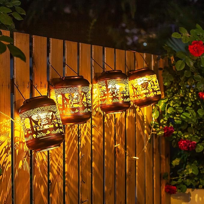 2 Pack Frog Solar Lanterns Outdoor Waterproof,Hanging Solar Lights Frog Gifts for Women Men Metal LED Decorative Light for Yard,Patio,Lawn,Tabletop,Pathway,Landscape,Garden Decor