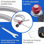 ARC Burner, 16” Stainless Steel Single Burner Propane Stove with Rust-proof Hose & Adjustable Regulator, Camping Stove Great for Outdoor Cooking Turkey Fryer, Crawfish Cooking