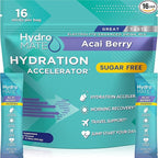 Electrolyte Powder Sugar-Free Hydration Packets Acai Berry HydroMATE 16 Sticks