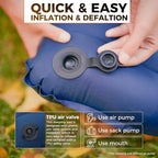 KingCamp Double Sleeping Pad for Camping, Rollover Prevention Inflatable Queen Camping Mattress 2 Person Ultralight Air Mat for Backpacking Hiking Tent Cot, PVC Free