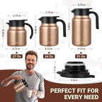 27Oz Thermal Coffee Carafes For Keeping Hot/Cold, Stainless Steel Coffee Carafe, Dustproof Insulated Water Carafe for Party/Home, Copper