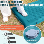 Inflatable Camping Sleeping Pad with Pillow, Extra Thickness 4 Inch Sleeping Mat with Built-in Pump, Compact & Ultralight Camping Air Mattress for Backpacking Hiking Tent Traveling