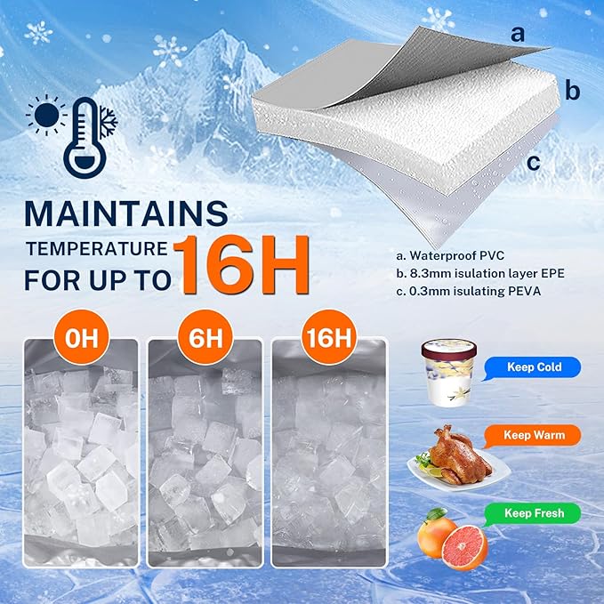 Dreizack Kayak Cooler Behind Seat, Waterproof Cooler for Kayaking,Paddle Board Cooler Compatible with Lawn-Chair Seat Kayak Accessories Cooler Bag Kayak Cooler Tow Behind for Camping Fishing