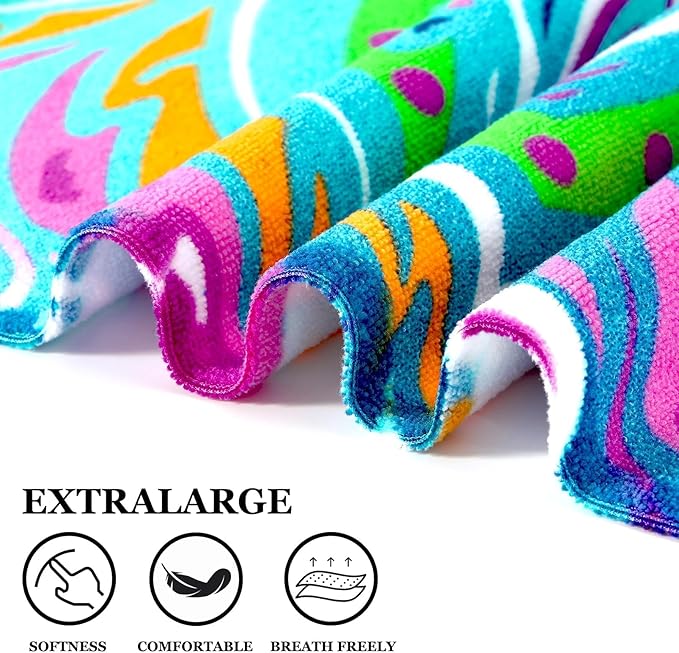 Genovega 2 Packs Oversized Beach Towel Set 36 x 72 in Large Big Pool Camping Swim Clearance Soft Towels Travel Essentials Accessories Must Haves Vacation Adult Gifts Women Men Necessities