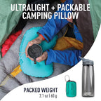 Sea to Summit Aeros Ultralight Inflatable Camping and Travel Pillow, Regular (14.2 x 10.2), Sea Foam