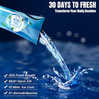 Portable Travel Size Mouthwash Packets - TSA-Approved Mini Mint Mouthwash for Adults, Alcohol & Fluoride-Free Oral Care for Air Travel, Dates & Office, 10 Individually Wrapped 0.4oz Packs
