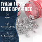 OLDLEY Water Bottle, 32oz Motivational Sports Water Bottle with Time Marker - Times to Drink - Tritan, BPA Free, Wide Mouth Leakproof,Clear Red