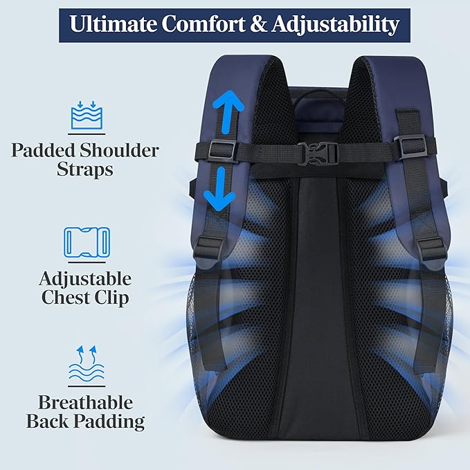 SUN CUBE Cooler Backpack 33 Can, Leakproof Insulated Backpack Cooler for Men Women, Camping Cooler Backpack for Beach Travel Hiking, Waterproof Lunch Backpack, Navy