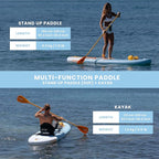 Paddle Board Paddle 2-in-1 Aluminum Sup Paddleboard Oar & Kayak Detachable 4 Piece | Double Sided Sup Oar Adjustable for Stand Up Board | Packable Paddleboard Ore & Kayak for Paddleboarding