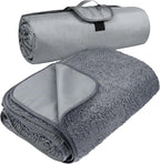 Tirrinia Large Waterproof Outdoor Blanket, Soft Warm Windproof Stadium Blanket with Sherpa Fleece and Foldable for Outdoor Sport, Baseball, Football, Beach, Concerts, Car