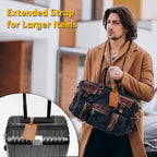Travelambo 20 Pack Luggage Tags for Suitcases Privacy Protection Bag Tags Faux Leather Travel Accessories Essential, Yellowish Brown