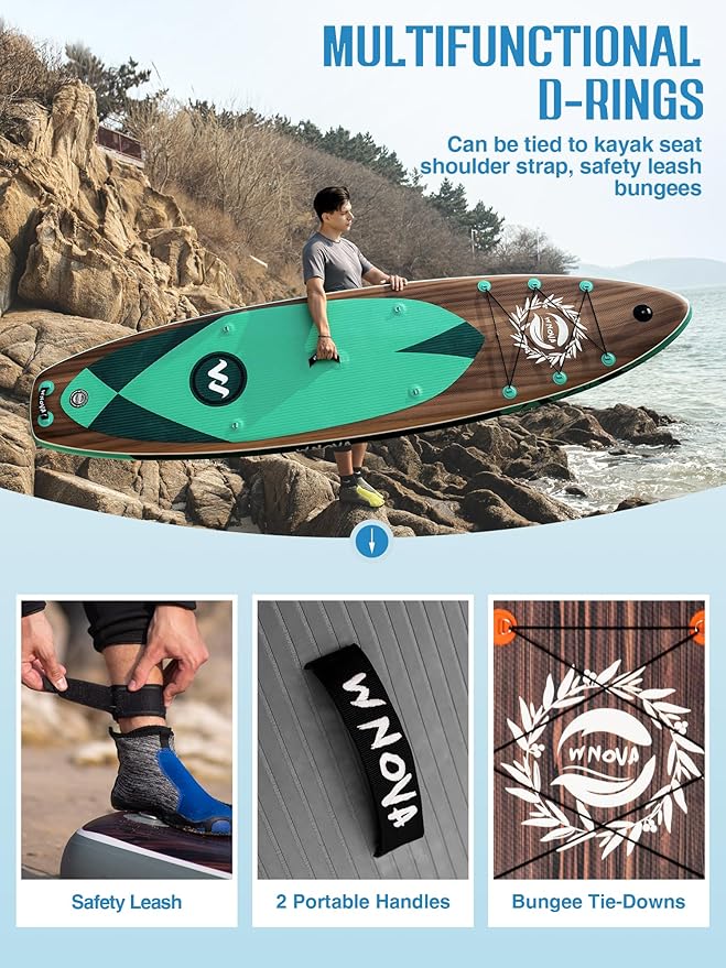 11'6"x35" Extra Wide Stand Up Paddle Board Inflatable for All Levels, 430LBS Capacity SUP Paddleboard with Complete Accessories, Double Acton Pump, Blow Up Paddle Board for Family