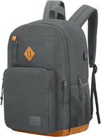 KEOFID classic carry-on travel backpack for men and women, Anti theft laptop backpack with USB charging port, work backpack, backpack for college, water resistent(Grey 19inches)