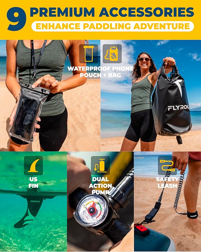 11'6x35'' Extra Wide Inflatable Paddle Board, 450lb Capacity Stand Up Paddle Board for Adults (x3), Stable Inflatable SUP, All Skill Levels, 3 Handles, 100L Backpack, 3PCS Paddle, 5L Dry Bag