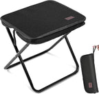 MOONCY Portable Stool, 13 Inch Small Folding Stool for Adults, Ultralight Black Camping Stools for Hiking and Fishing, Hold Up to 265 LBS