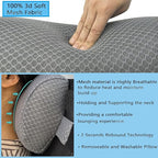 REEZEIVI 1Pack Headrest Pillow for Patio Chaise Lounge,Chaise Lounge Pillows Outdoor 3D air mesh with Elastic Band,Quick Drying and Washable Spa Pillow for Recliner,Beach Chair,Office Chair Gray