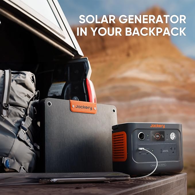 Jackery Solar Generator 5000 Plus Portable Power Station, 5040Wh LiFePO4 Battery with Jackery Explorer 300 Plus Portable Power Station, 288Wh Backup LiFePO4 Battery