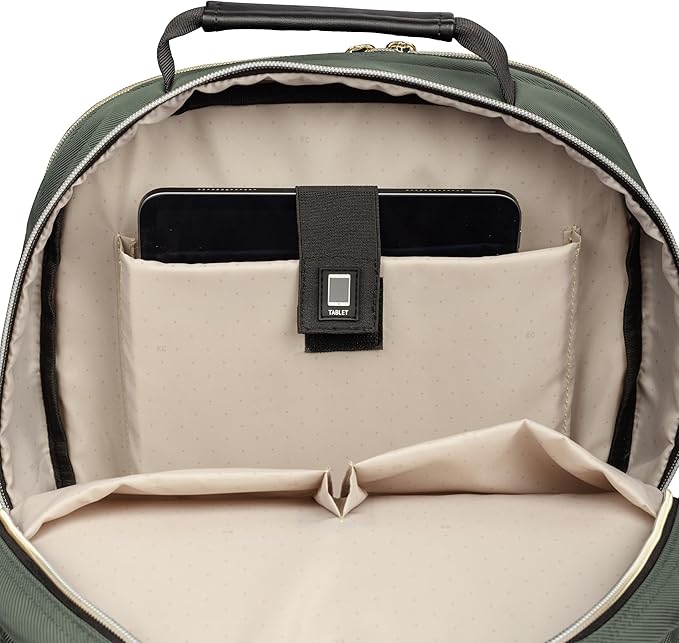 Kenneth Cole REACTION Women's Chelsea Chevron 15" Laptop and Tablet Backpack, Olive