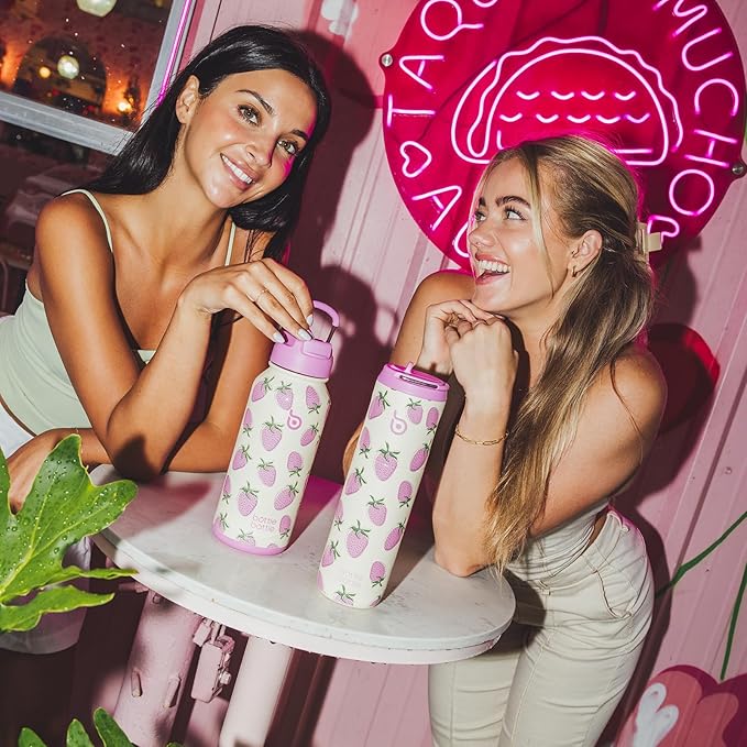 BOTTLE BOTTLE 32oz Insulated Water Bottle Stainless Steel Sport Water Bottle with Straw Dual-use Lid Design for Gym with Pill Box