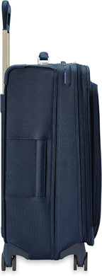 Briggs & Riley 26" Medium Expandable Spinner - Checked Luggage for Travel, Suitcases with Wheels, Softside Rolling Bag for Men & Women, Self-Repairing Zipper - Baseline Collection, Navy