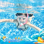 Snorkeling Gear for Kids, Kids Snorkel Set for Ages 6-14, Dry Top Snorkel, Mask Set Kid Swimming Goggles Diving Mask Combo Set Anti-Fog Panoramic View Scuba Packages