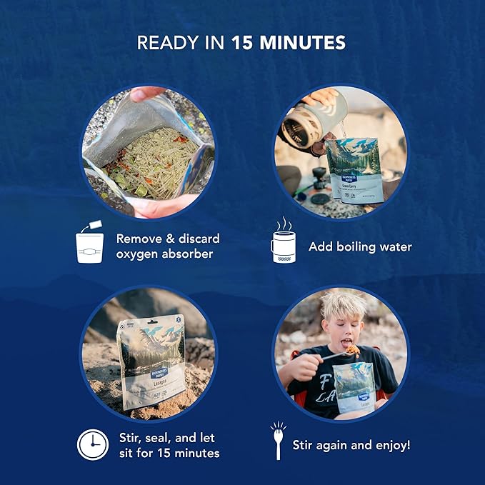 Backpacker's Pantry Three Sisters Stew, 2 Servings Per Pouch, Freeze Dried Food, 14 Grams of Protein, Gluten Free, Vegan