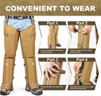 Snake Guard Chaps Waterproof Snake Chaps for Hunting Snake Bite Protection Gear Adjustable Size Snake Proof Gaiters Fit for Men & Women Anti-Snake Gaiters for Legs Cover From Ankle to Thigh