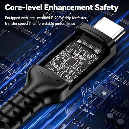 2 Pack USB C Cable 6.6Ft, USB 4 Cable for Thunderbolt 4 Cable 40Gbps Sync/8K HD Display 240W Fast Charging for Samsung Galaxy S24, MacBook, iPhone 16, iPad, Hub, Docking and More