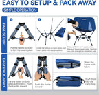 MARCHWAY Lightweight Folding Camping Chair, Portable Foldable Compact for Outdoor Camp, Travel, Beach, Picnic, Festival, Hiking, Backpacking, Supports 330Lbs (Dark Blue)