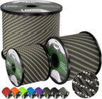 X XBEN Paracord Reflective 1000lb, 50/100/200/500/1000ft 4mm, 13 Strand Parachute Cord, Tactical Paracord Rope for Camping, Fishing, Clothesline, Hammock, Tent & Survival Bracelet, Forest Camo