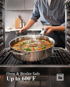 Stainless Steel Cookware Set,Tir-Ply Pots and Pans Set,13 Pcs Stainless Steel Induction Kitchen Cookware Sets,PFOA Free, Frying Pans,Saucepans,Saute Pan & Stock Pot,Compatible with All Cooktops