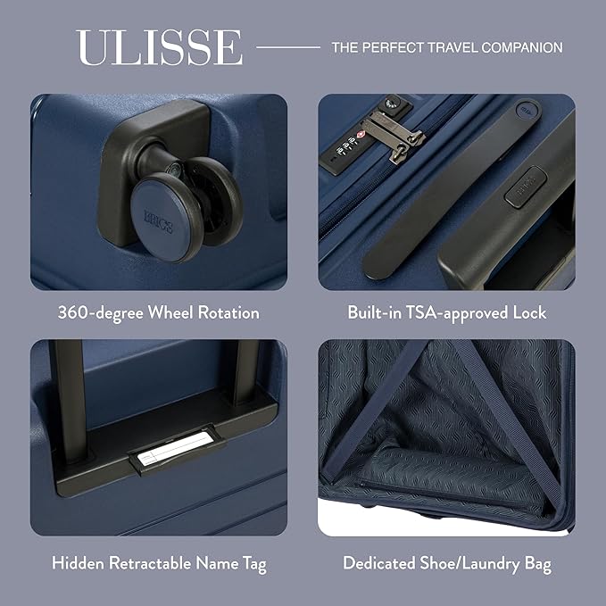 Bric's 28" Expandable Spinner Suitcase - Travel Luggage with TSA-Approved Lock and Hard Shell Exterior - B|Y Ulisse - Ocean Blue