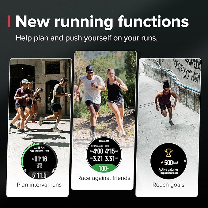 SUUNTO Run Sports Watch, 1.32" AMOLED Touchscreen w/Crown Button, 12D Battery Life, Dualband Accurate GPS, Wrist Heart-Rate & Sleep Health Tracking, 35g Lightweight & 4GB Offline Music, Frost Gray