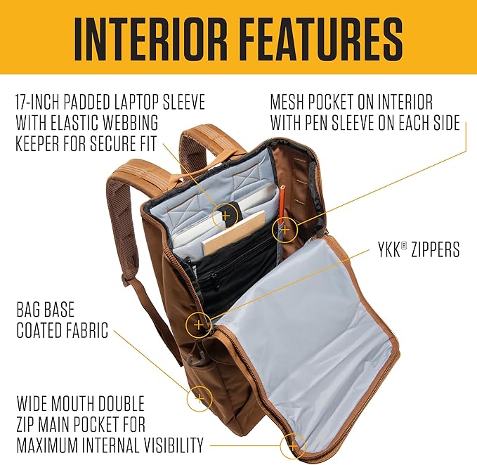 Carhartt 21L Top-Load Backpack, Durable Water Resistant Coated Canvas Base W/ 17" Laptop Sleeve, Bluestone