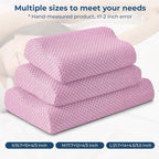 Travel Pillow Memory Foam Pillows, Ergonomic Wave Cervical Neck Pillow for Neck Pain Relief, Compressible Medium Firm Side Sleeper Pillow, Ideal for Camping, Office, Home & Bed (Pink, S)