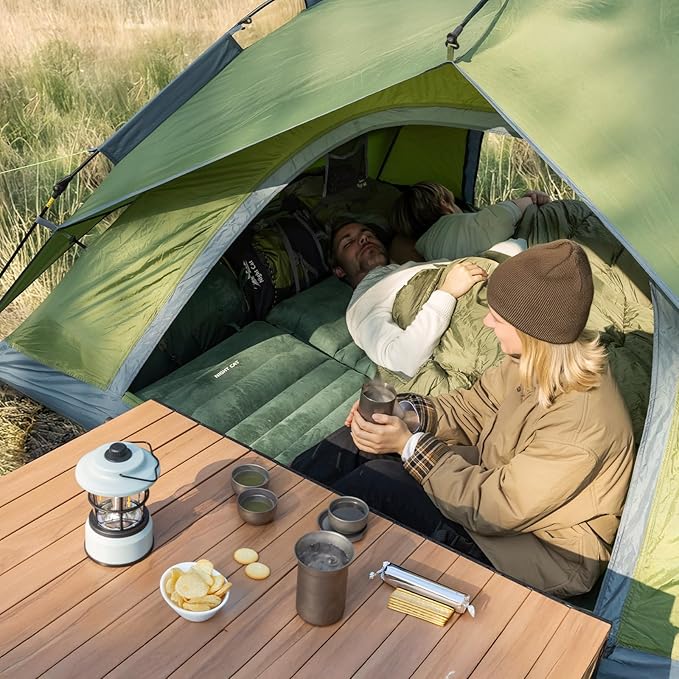 Night Cat Instant Popup Tents 2-3 Persons with Footprint Tarp Easy Setup Camping Tent with Rainfly Double Layers Waterproof Automatic Hydraulic Mechaism