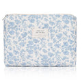 honitty Makeup Pouch,Quilted Cosmetic Bags,Large Floral Make Up Organizer for Women