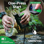 Greeshow Electric Portable Water Filter Camping - Solar Powered, Hand Crank, USB Charging, Water Purifier Survival with Emergency Light for Hiking Backpacking Travel Outdoor, Phone Charger, GS-2811