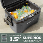 Igloo Trailmate 52Qt Wheeled Cooler, Insulated Hard Shell Ice Chest, Modern Blue