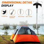 12 Pack 8" Screw in Tent Stakes Heavy Duty- Ground Anchors Screw- Tent Pegs Camping Stakes- Hex Pegs Drillable Tent Stakes and Hexagon Head Drive and Storage Box (Black)