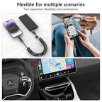 Coiled Carplay 4-in-1 USBA/Type C to USB-C/Lightning Cable Multi Combo for Apple Carplay& Android Auto,60W Fast Charge&Data Sync Car Charger Cord for iPhone 15/14/13/12,Samsung,Android-Black