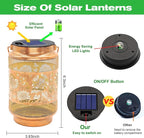 2 Pack Solar Lanterns Outdoor Waterproof Garden Decor, Birthday Gifts for Women Mom Grandma, Metal Sunflower Hanging Solar Lights for Outside Yard Patio Pathway Backyard Porch
