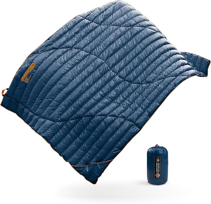 ZOOOBELIVES Ultralight Down Camping Blanket - 1.35lbs, 650 Fill Power Puffy Quilt. Compact & Warm Comforter for Travel, Beach, Hammock, Backpacking - Elevate Your Outdoor Comfort - AlpliveR300