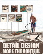 ABBOARD Inflatable Stand Up Paddle Boards - Extra Wide Fishing Paddleboard,Cool Design, Ultra Stable Standup SUP,15 D-Rings, 5 Handles,Camera Mount,100L Backpack, 10L Dry Bag,Youth/Adults